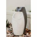 Xbrand Modern Floor Waterfall Fountain, Indoor Outdoor Dcor, 25 Inch Tall, Grey and Black GE2512FTGRNL